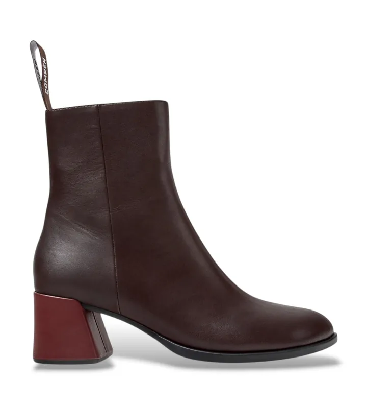 Camper para mujer. K400798-011 Botines de piel Kora marrón (35), 5 a 8cm, Ninguno, Casual