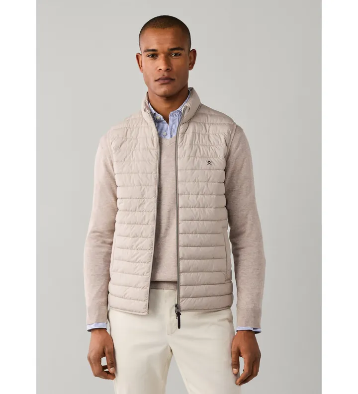 Hackett London para hombre. HM4000197 Chaleco Ultra beige (L), Casual, Poliéster