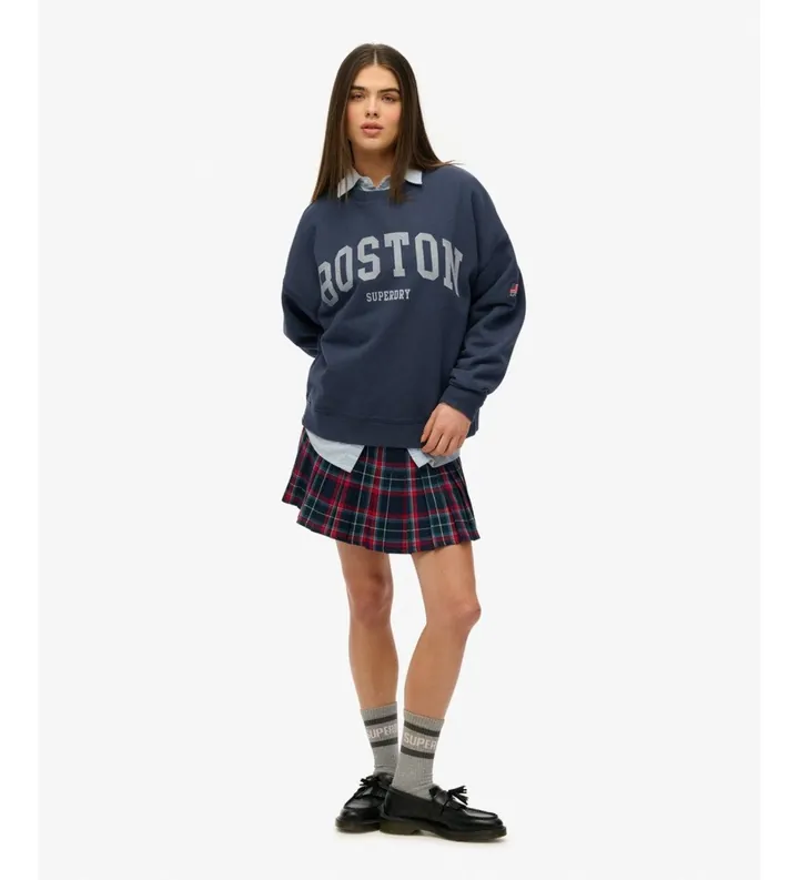 Superdry para mujer. W2012442A Sudadera Athletic Oversized marino (L), Casual, Algodón