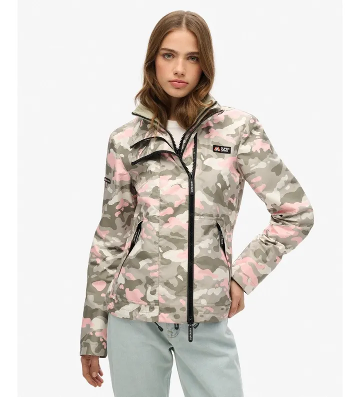 Superdry para mujer. W5011885A Chaqueta Cortavientos Mountain Windbreaker camuflaje rosa (L), Casual, Poliéster Reciclado