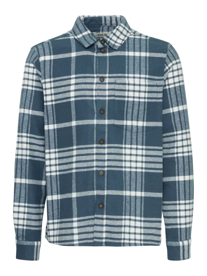!Solid Camisa 'Nab' azul oscuro / offwhite