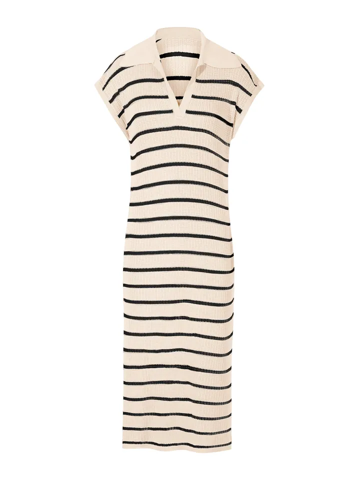 Imily Bela Vestido de punto beige / negro