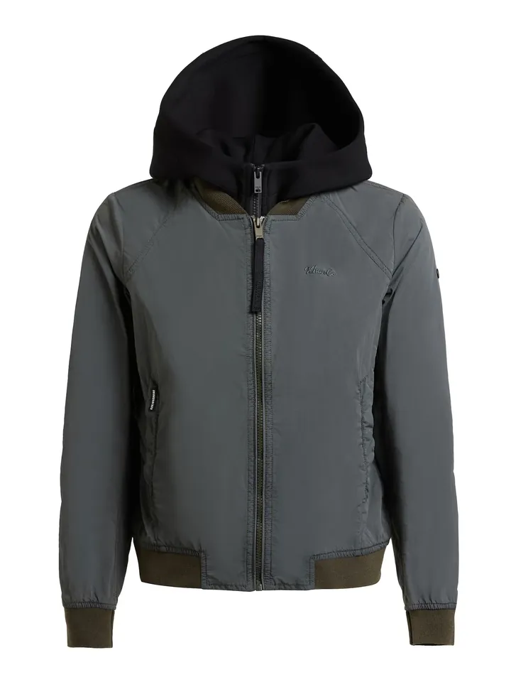 khujo Chaqueta de entretiempo 'Meets 2In1' verde oscuro / negro