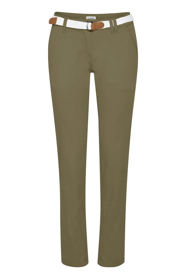 Oxmo Pantalón chino caqui / blanco
