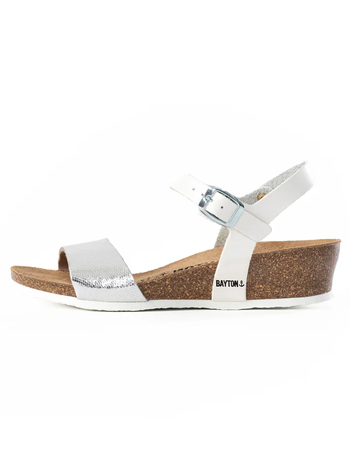 Bayton Sandalias con hebilla 'Wodonga'  marrón / plata / blanco