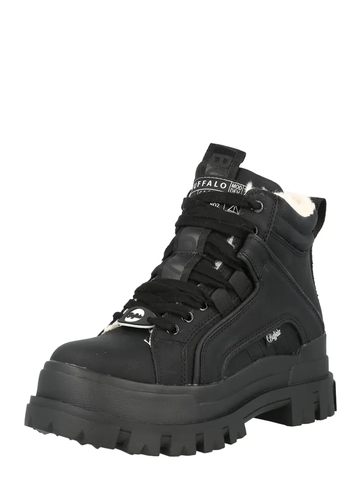 BUFFALO Botines con cordones 'Aspha NC' negro