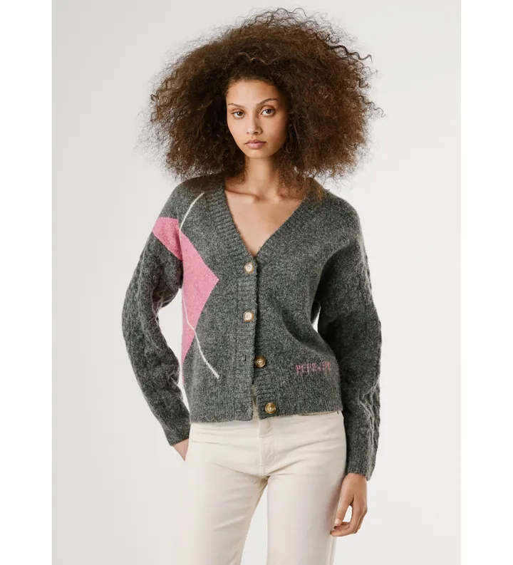 Pepe Jeans para mujer. PL7000038 Cárdigan Cecily gris (M), Casual, Acrílico
