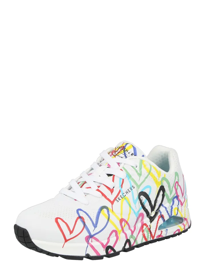 SKECHERS Zapatillas deportivas bajas 'UNO-SPREAD THE LOVE' turquesa / rosa / negro / blanco