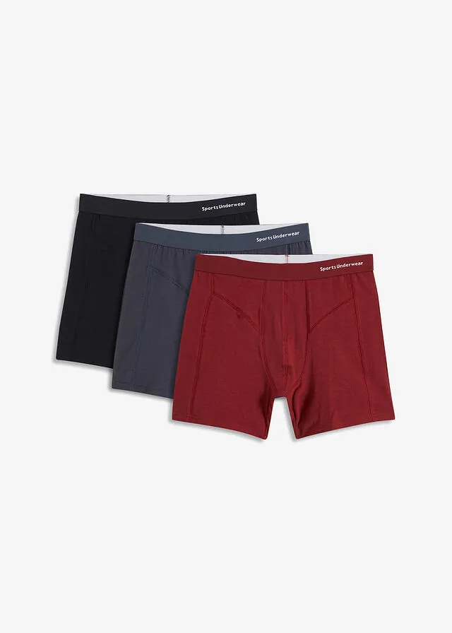 Boxers ajustados, largo medio, con algodón orgánico (3 unidades)
