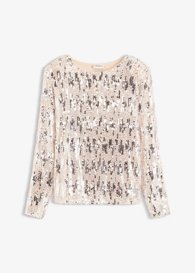 Camiseta de manga larga con lentejuelas