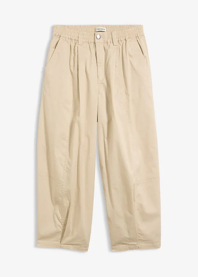 Pantalón con corte barrel de mezcla de algodón