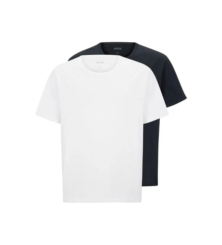 BOSS para hombre. 50475287 Pack 2 Camisetas Comfor blanco, marino (3XL), Casual, Algodón, Manga corta