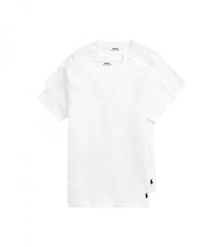 Polo Ralph Lauren para hombre. 714835960002 Pack de dos camisetas Classic blanco (L), Casual, Homewear, Algodón, Manga corta