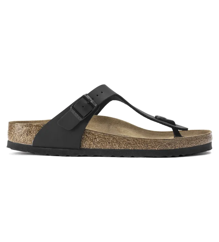 Birkenstock para mujer. 43693 Sandalias Gizeh Birko-Flor (Ajuste Estrecho) negro (36), Plano, Ninguno, Casual