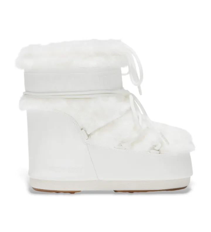 Moon Boot para mujer. 80D1409390 Botas Icon Low Faux blanco (39/41), Plano, Ninguno, Casual, Nieve