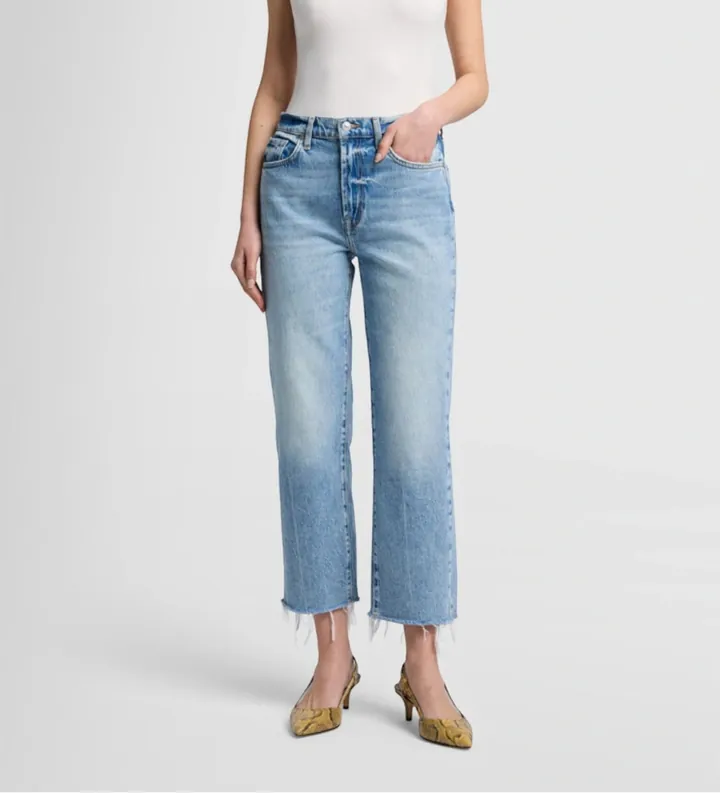 7 For All Mankind para mujer. JSSLC100OD Jeans Straight tiro alto
azul (24), Casual