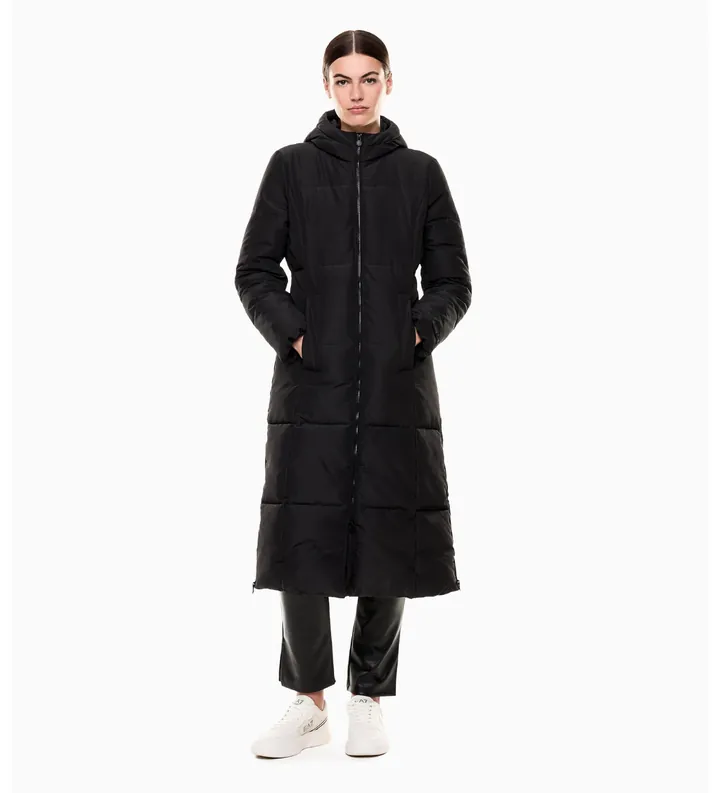 EA7 para mujer. 7W000454_AF16074 Abrigo Largo Winter negro (M), Casual, Poliéster