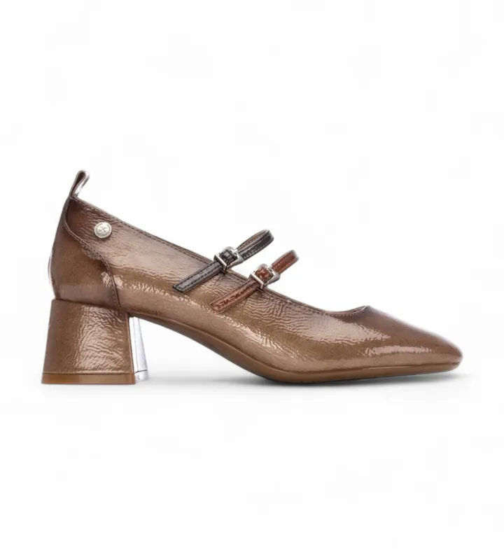 Xti para mujer. 14425501-BEIGE Zapatos 144255 marrón (36), 3 a 5cm, Hebilla, Casual, Fiesta, Clásico, Charol