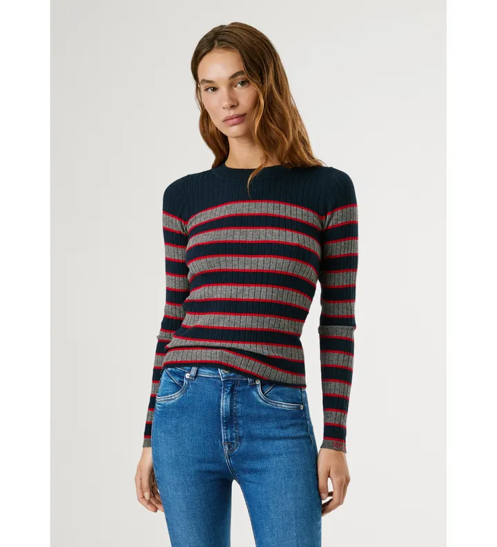 Pepe Jeans para mujer. PL7000006 Jersey Clarisse marino (L), Casual, Viscosa