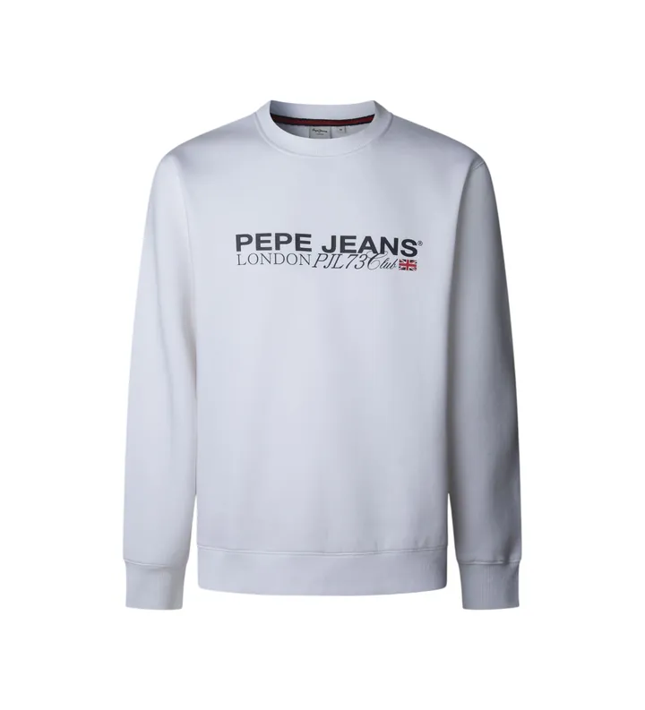 Pepe Jeans para hombre. PM5800029 Sudadera Matthew blanco (L), Casual, Algodón