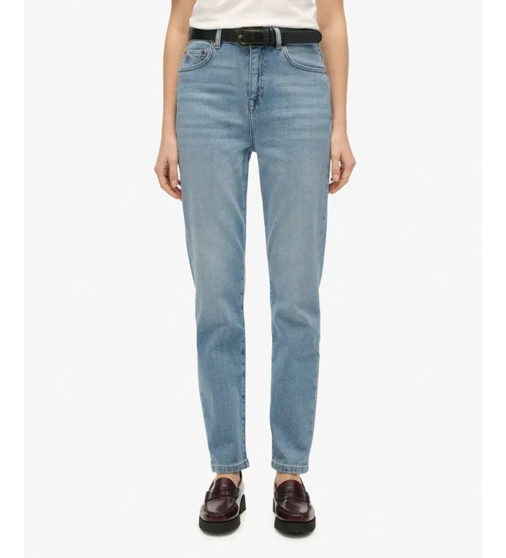 Superdry para mujer. W7011263A Jeans High Rise Mom azul (26/32), Casual, Algodón, Denim