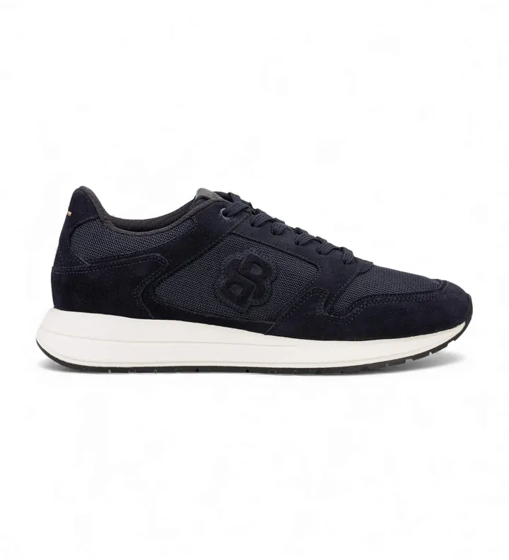 BOSS para hombre. 50554612 Zapatillas de Piel Vinston azul (43), Plano, Cordones, Casual