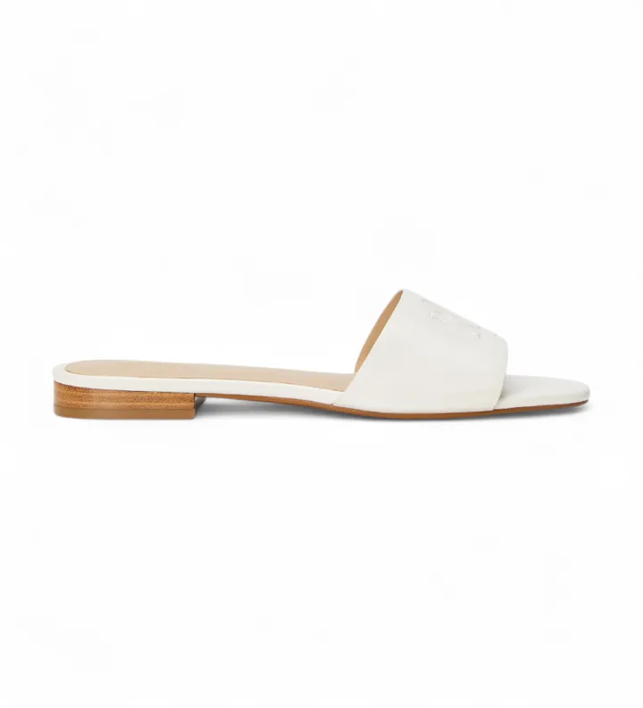 Lauren Ralph Lauren para mujer. 802959143009 Sandalias de Piel Napa Everley blanco (36), Plano, 1 a 3cm, Ninguno, Casual