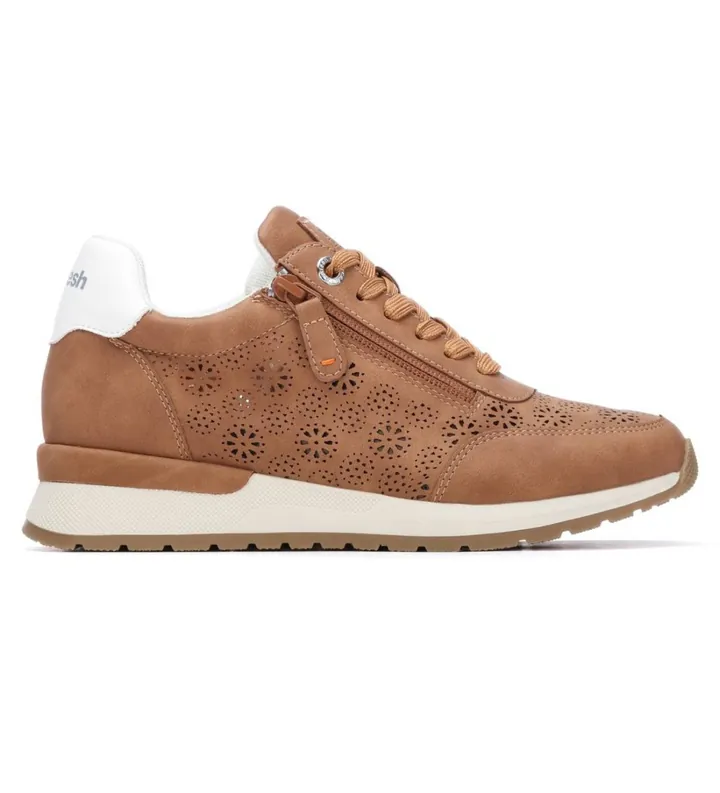Refresh para mujer. 17513102-CAMEL Zapatillas 175131 marrón (36), Plano, Cremallera, Casual