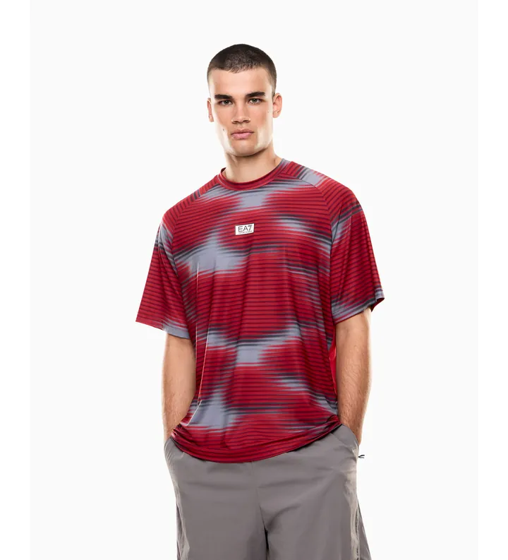 EA7 para hombre. 7M001371_AF17770 Camiseta Ventus7rojo (3XL), Casual, Poliéster, Manga corta
