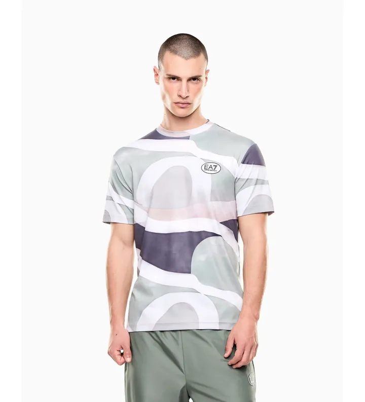 EA7 para hombre. 7M001531_AF22175 Camiseta Tennis Pro verde (L), Azul, Deportivo, Poliéster, Manga corta