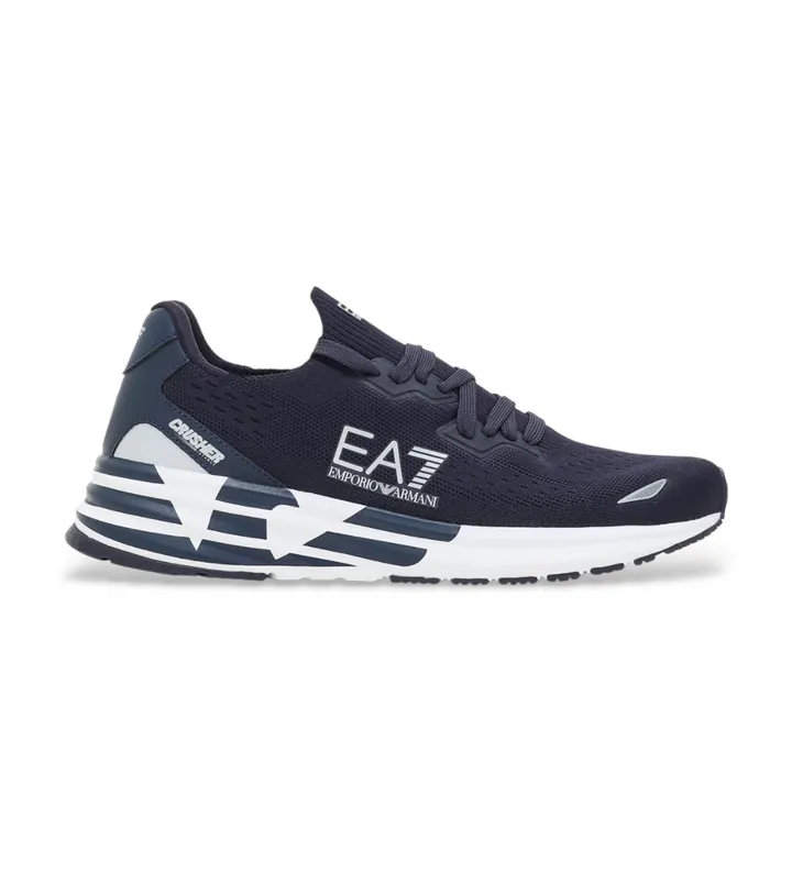 EA7 unisex. 7X000652_AF18639 Zapatillas Crusher Distance Knit 2.0 marino (40 2/3), Plano, Cordones, Deportivo, Verde