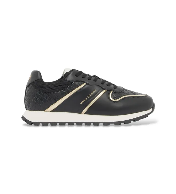 A|X Armani Exchange para mujer. XW002795AF23061MC077 Zapatillas Ax negro (35), Plano, Cordones, Casual