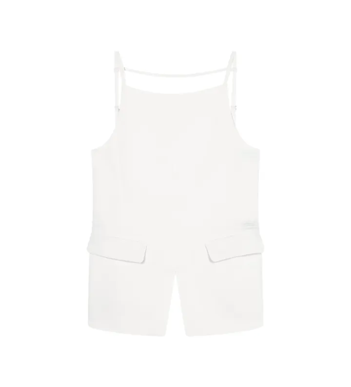A|X Armani Exchange para mujer. XW001952AF21555U1003 Top sin mangas blanco (L), Casual, Poliéster, Sin mangas / Tirantes