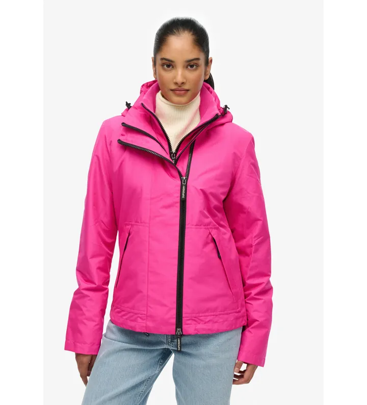 Superdry para mujer. W5012071A Chaqueta Hooded Mtn Windbreaker rosa (L), Casual, Poliéster Reciclado