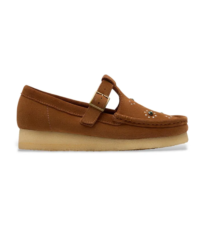Clarks para mujer. 26183079 Zapatos Wallabee T Bar marrón (37.5), Plano, 1 a 3cm, Hebilla, Casual