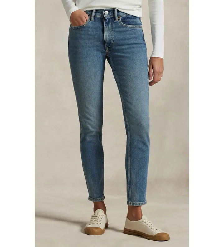 Polo Ralph Lauren para mujer. 211969389001 Jeans Super Slim de tiro medio azul (26/32), Casual, Algodón, Denim