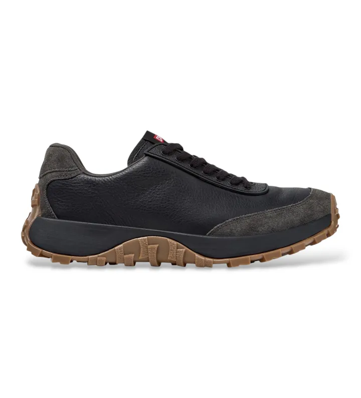 Camper para hombre. K100928-025 Zapatillas de piel Drift Trail negro y gris (39), Plano, Ninguno, Casual
