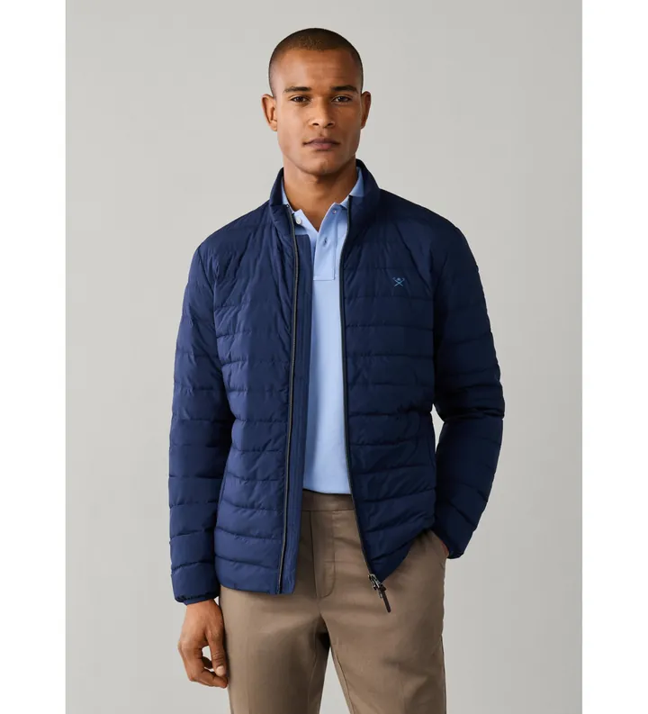 Hackett London para hombre. HM4000198 Chaqueta Moto marino (L), Casual, Poliéster