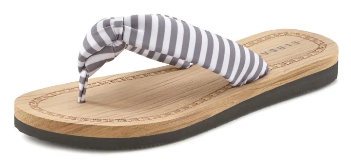 Elbsand Sandalias de dedo gris oscuro / blanco