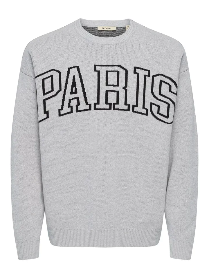 Only & Sons Jersey 'ONSRunynew'  gris claro / negro