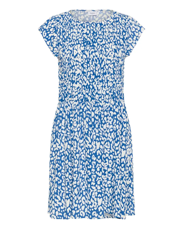 SAINT TROPEZ Vestido 'Gisla' azul oscuro / blanco