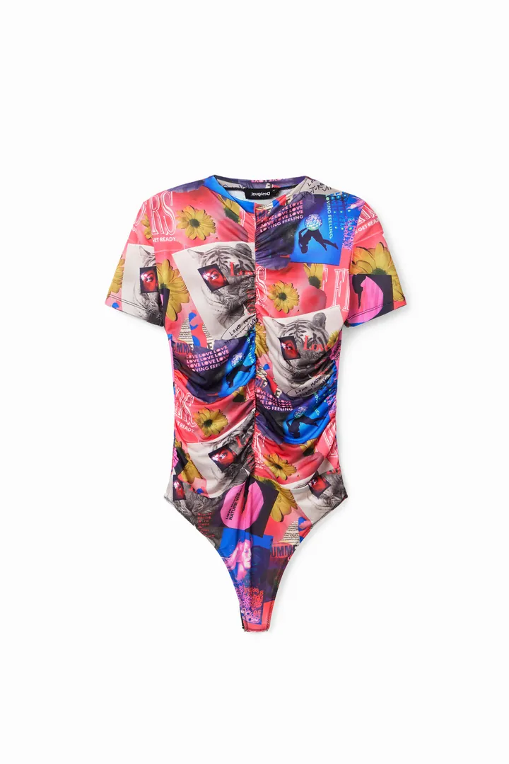 Desigual, Body fruncido collage, Poliester, L