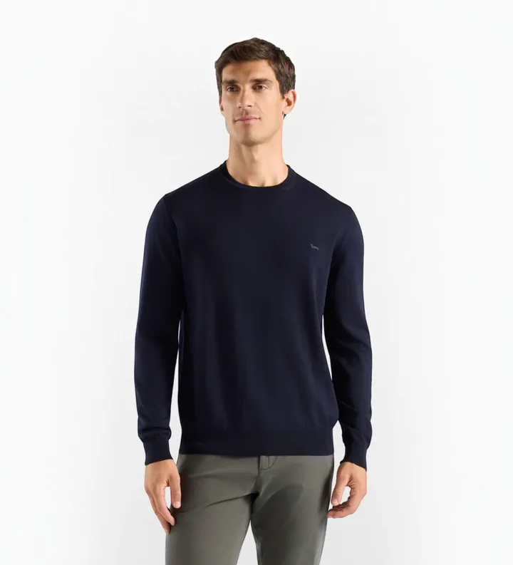 Harmont & Blaine para hombre. HRR001030478 Jersey Regular marino (L), Casual, Lana