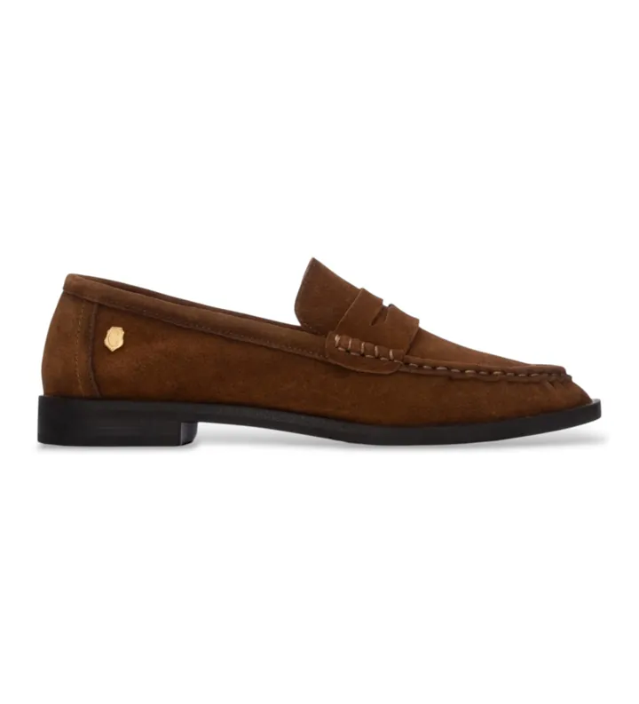 Carmela para mujer. 16438902-CAMEL Mocasines de Piel 164389 marrón claro (36), Plano, Serraje, Ninguno, Casual, Clásico