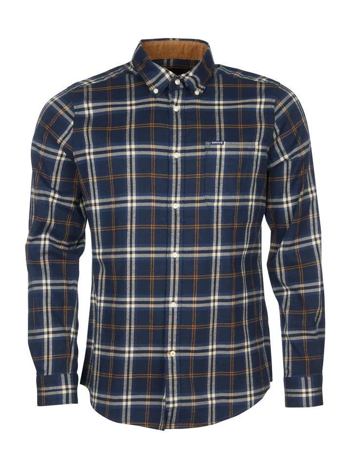 Barbour Camisa beige / navy / azafrán
