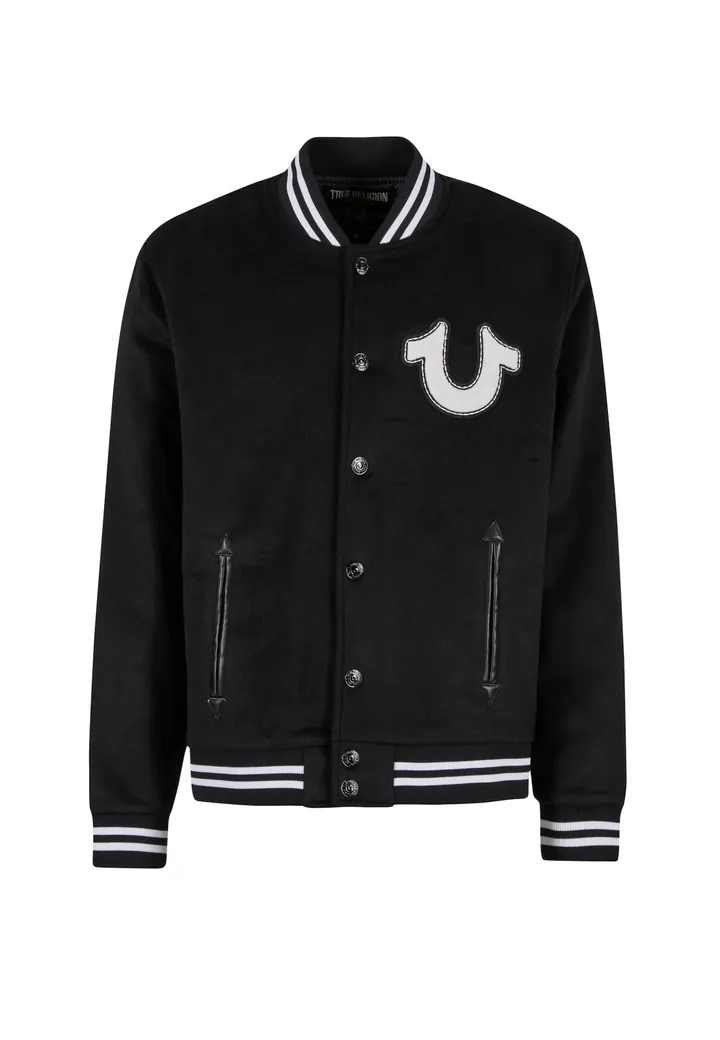 True Religion Chaqueta de entretiempo negro / blanco