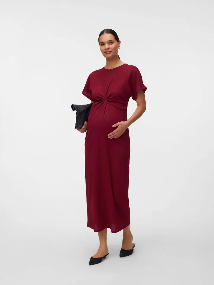 Vero Moda Maternity Vestido 'VMMAMANDA' rojo oscuro