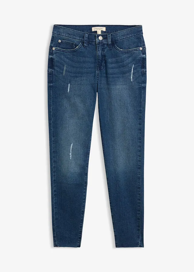 Vaqueros skinny, mid waist, cropped