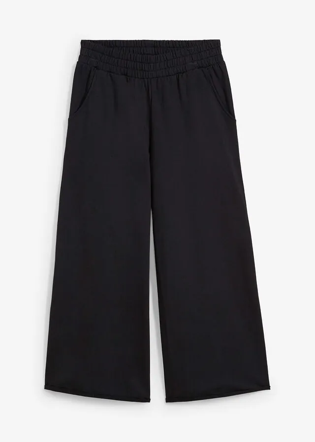 Pantalón de chándal ancho con algodón orgánico, largo 7/8