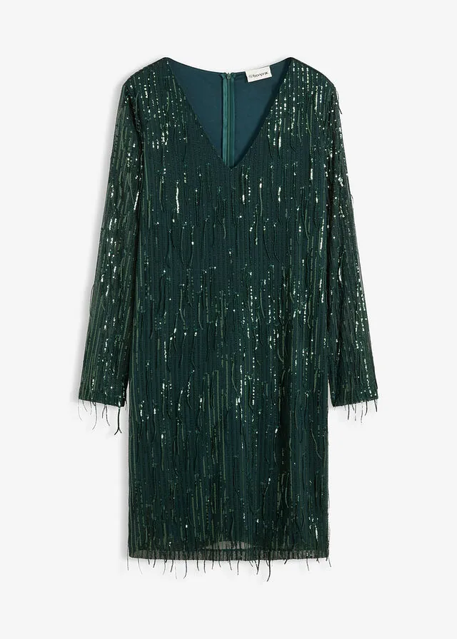 Vestido de lentejuelas con flecos